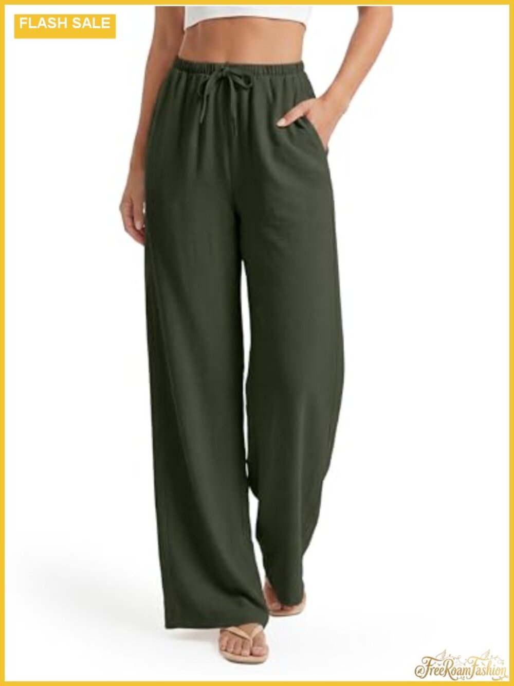Wide Leg Flowy Palazzo Pants with Pockets, Tall Inseam